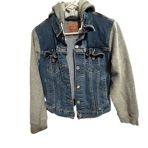 Levi's Kids Blue Denim Jacket with Gray Sleeves